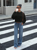 Tilly | Women's Open Knit Backless Long Sleeve Sweater