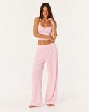 Tracy | Women's Ribbed Knit Scoop Neck Cami Pajama Set with Wide Leg Pants
