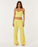 Tracy | Women's Ribbed Knit Scoop Neck Cami Pajama Set with Wide Leg Pants
