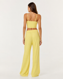 Tracy | Women's Ribbed Knit Scoop Neck Cami Pajama Set with Wide Leg Pants