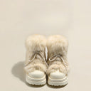 Valencia | Women's Fuzzy Ankle Lace Up Round Toe Platform Boots