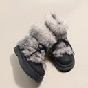 Valencia | Women's Fuzzy Ankle Lace Up Round Toe Platform Boots