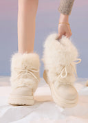 Valencia | Women's Fuzzy Ankle Lace Up Round Toe Platform Boots