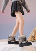 Valencia | Women's Fuzzy Ankle Lace Up Round Toe Platform Boots