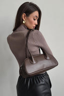 Varvara | Women's Turtleneck Long Sleeve Keyhole Cutout Ribbed Knit Top