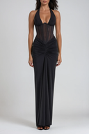 Verity | Women's Halter Neck Corset Maxi Dress