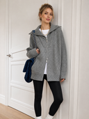 Violeta | Women's High Collar Long Sleeve Oversized Zip Cardigan