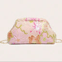 Wanda | Women’s Floral Embroidered Sequin Chain Shoulder Bag