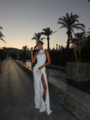 Winona | Women's High-Neck Sleeveless High-Slit Maxi Summer Dress