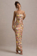 Winter | Women's Spaghetti Strap Floral Sequin Maxi Festive Party Dress