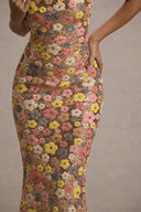 Winter | Women's Spaghetti Strap Floral Sequin Maxi Festive Party Dress