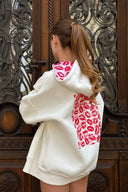 Xanthe | Women's Long Sleeve Oversized Graphic Back Lip Print Hoodie