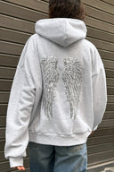 Ximena | Women's Sequin Hooded Long Sleeve Drop Shoulder Graphic Hoodie