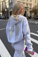 Ximena | Women's Sequin Hooded Long Sleeve Drop Shoulder Graphic Hoodie