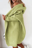 Yasmin | Women's Hooded Open Front Long Knit Cardigan