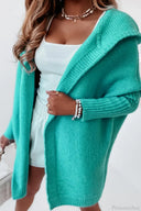 Yasmin | Women's Hooded Open Front Long Knit Cardigan