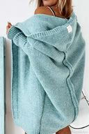 Yasmin | Women's Hooded Open Front Long Knit Cardigan
