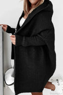 Yasmin | Women's Hooded Open Front Long Knit Cardigan