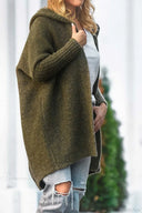 Yasmin | Women's Hooded Open Front Long Knit Cardigan