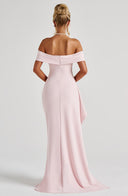 Zelda | Women's Ruched Bodice Side Draped Maxi Autumn Festive Party Dress