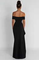 Zelda | Women's Ruched Bodice Side Draped Maxi Autumn Festive Party Dress
