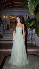 Zephyr | Women's Layered Strapless Corset Maxi Autumn Wedding Guest Dress