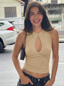 Zoey | Women’s Keyhole Sleeveless Crop Top Festival