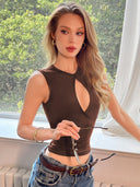 Zoey | Women’s Keyhole Sleeveless Crop Top Festival