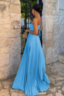 Luella | Women's Halter Pleated Maxi Prom Dress