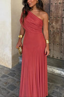 Brittany | Women's One-Shoulder Mesh Maxi Summer Dress