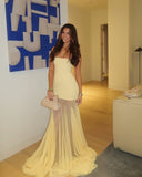 Melody | Women's Strapless Maxi Dress with Mesh Bottom