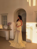 Melody | Women's Strapless Maxi Dress with Mesh Bottom