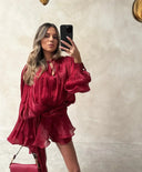 Lexi | Women's Mini Summer Dress with Ruffles and Balloon Sleeves