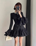 Mandy | Women's Mini Dress with Ruched Hem and Long Sleeves