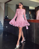 Mandy | Women's Mini Dress with Ruched Hem and Long Sleeves