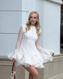 Mandy | Women's Mini Dress with Ruched Hem and Long Sleeves