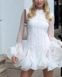 Mandy | Women's Mini Dress with Ruched Hem and Long Sleeves