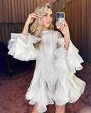 Mandy | Women's Mini Dress with Ruched Hem and Long Sleeves