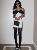 Micky | Women's Off-shoulder Mini Cocktail Dress with Bow
