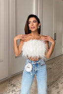 Romee | Women's Strapless Feather Top