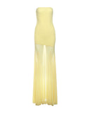 Melody | Women's Strapless Maxi Dress with Mesh Bottom