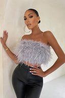 Romee | Women's Strapless Feather Top