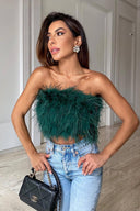 Romee | Women's Strapless Feather Top