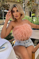 Romee | Women's Strapless Feather Top