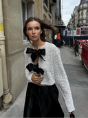 Bella | Women's Longsleeve Glitter Bow Top