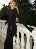 Alix | Women's Evening Maxi Dress with Long Sleeves