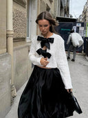 Bella | Women's Longsleeve Glitter Bow Top