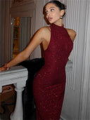 Mae | Women's Sleeveless Sequin Maxi Dress