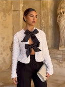 Bella | Women's Longsleeve Glitter Bow Top