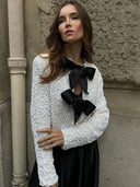 Bella | Women's Longsleeve Glitter Bow Top